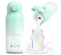 MOMFANN Portable Bottle Warmer for Travel, Dual Heating Modes for Breastmilk & Water, Portable Bottle Milk Warmer with Fast Heating & Long Battery Life, 12 Ounces Large Capacity (Green)