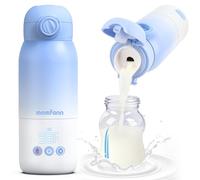 MOMFANN Portable Bottle Warmer for Travel, Dual Heating Modes for Breastmilk & Water, Portable Bottle Milk Warmer with Fast Heating & Long Battery Life, 12 Ounces Large Capacity (Blue)