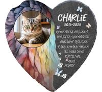 MOMGEGE Custom Pet Memorial Stone, Personalized Pet Grave Marker Tombstone Plaque for Dogs Cats and All Pets, Sympathy Keepsake for Pet Loss, Garden or Indoor Display