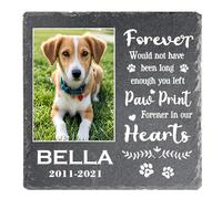 MOMGEGE Pet Memorial Stone for Dogs Cats and All Beloved Animals, Custom Pet Gravestone Tombstone Plaque, Sympathy Keepsake for Pet Loss