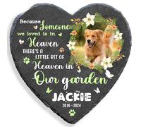 MOMGEGE Pet Memorial Stone for Dogs Cats and All Beloved Animals, Custom Pet Gravestone Tombstone Plaque, Sympathy Keepsake for Pet Loss