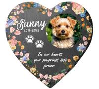 MOMGEGE Pet Memorial Stone for Dogs Cats and All Beloved Animals, Custom Pet Gravestone Tombstone Plaque, Sympathy Keepsake for Pet Loss