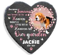 MOMGEGE Pet Memorial Stone for Dogs Cats and All Beloved Animals, Custom Pet Gravestone Tombstone Plaque, Sympathy Keepsake for Pet Loss