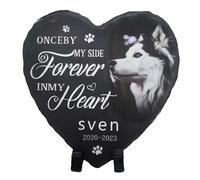 MOMGEGE Pet Memorial Stone for Dogs Cats and All Beloved Animals, Custom Pet Gravestone Tombstone Plaque, Sympathy Keepsake for Pet Loss