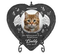 MOMGEGE Pet Memorial Stone for Dogs Cats and All Beloved Animals, Custom Pet Gravestone Tombstone Plaque, Sympathy Keepsake for Pet Loss