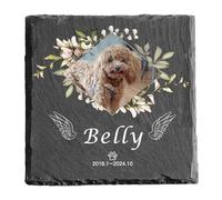 MOMGEGE Pet Memorial Stone for Dogs Cats and All Beloved Animals, Custom Pet Gravestone Tombstone Plaque, Sympathy Keepsake for Pet Loss