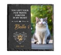 MOMGEGE Pet Memorial Stone for Dogs Cats and All Beloved Animals, Custom Pet Gravestone Tombstone Plaque, Sympathy Keepsake for Pet Loss