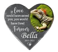 MOMGEGE Pet Memorial Stone for Dogs Cats and All Beloved Animals, Custom Pet Gravestone Tombstone Plaque, Sympathy Keepsake for Pet Loss