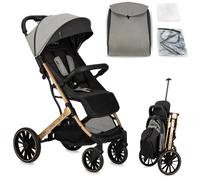 MoMi Estelle Dakar from 6 Months (up to 22 kg), Folding Pushchair with 5-Point Harness, Shopping Basket, Telescopic Rod, Standing Folded