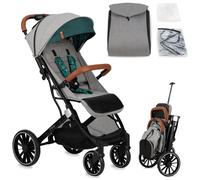 MoMi Estelle Dakar Pushchair from 6 Months (up to 22 kg), Foldable Buggy with 5-Point Safety Belt, Shopping Basket and Reclining Function, Telescopic Pole for Pulling, Stands After Folding Jungle