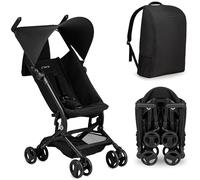 MoMi Grace Pushchair from 6 Months (up to 15 kg) with a Backpack for Folding, Folding Buggy with 5 Point Safety Belt, Shopping Basket