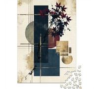 Momiji Sumi-E Zen No. 04 - Japanese Maple Ink Jigsaw Puzzle, 1000 Piece