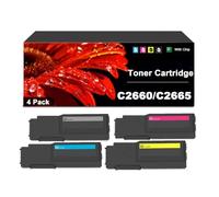 Mominifrer Compatible for Dell C2660 C2665 Toner Cartridge Multicolor | 593-BBBU 593-BBBT 593-BBBS 593-BBBR Compatible for C2660dn C2665dnf Printer, High Yield 6,000 Pages