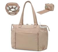 MOMINSIDE Diaper Bag Tote, Diaper Bag Backpack with 14 Pockets, Convertible Baby Bag for Boys Girls, Khaki, L, Diaper Bag