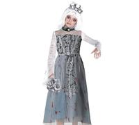 Momkonzz Girls Zombie Bride Costume Kids Halloween Fancy Dress Costumes Theme Party Cosplay 12-14 Years