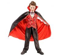 Momkonzz Vampire Costume for Boys Halloween Costumes with Deluxe Cloak Dress Up Party Cosplay for Kids 9-12 Years