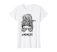 Momlife Messy Bun Farming Cow Lover Mom Mother’s Day T-Shirt