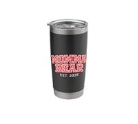 Momma Bear Est. 2026 Pink Heart Pattern Design Stainless Steel Insulated Tumbler