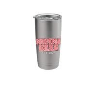 Momma Bear Est. 2026 Pink Heart Pattern Design Stainless Steel Insulated Tumbler