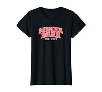 Momma Bear Est. 2026 Pink Heart Pattern Design T-Shirt