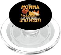 Momma Is Busy Raising Little Peckers Funny Chicken Farmer PopSockets PopGrip for MagSafe