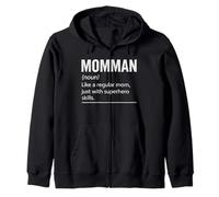 Momman Superhero Skills Definition Tee For Moms Zip Hoodie