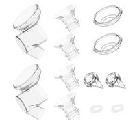 MOMMED MY-385 Breast Pump Accessories, Includes Duckbill Valve X2, Tee Pipe X2, Silicone Diaphragm X2, Silicone Plug X2, 19mm Flange Inserts X2, 21mm Flange Inserts X2, Suitable for MY-385 Breast Pump