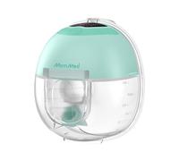 MomMed S33 Wearable Breast Pump, Ultra-Quiet in-Bra Pump for Work & Night, One-Tap Pause, Night Light, Leakproof, 4 Modes 9 Levels, 17/19/21mm Inserts (Green, 1 Pack)