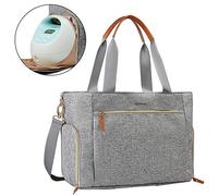 mommore Breast Pump Bag Diaper Tote Bag with 15 Inch Laptop Sleeve Fit Most Breast Pumps like Medela, Spectra S1,S2, Evenflo Grey Size: L