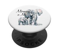 Mommy and Me Elephant Family Love Matching Outfit PopSockets Adhesive PopGrip