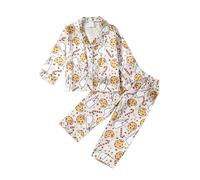 Mommy and Me Matching Christmas Pajamas Set Nutcracker Xmas Pjs Set 2 Piece Silk Sleepwear Jemmies for Women Girl (Milk Cookie, 4-5 Years)
