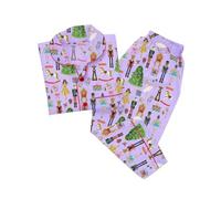 Mommy and Me Matching Christmas Pajamas Set Nutcracker Xmas Pjs Set 2 Piece Silk Sleepwear Jemmies for Women Girl (Purple, M)