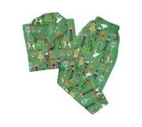 Mommy and Me Matching Christmas Pajamas Set Nutcracker Xmas Pjs Set 2 Piece Silk Sleepwear Jemmies for Women Girl (Green, L)