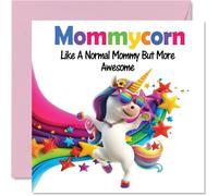 Mommy Birthday Card - Awesome Mommycorn - Happy Birthday Card for Mommy Mom from Son Daughter, 145mm Unicorn Bday Greeting Cards