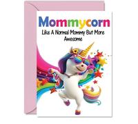 Mommy Birthday Card - Awesome Mommycorn - Happy Birthday Card for Mommy Mom from Son Daughter, A5 Unicorn Bday Greeting Cards