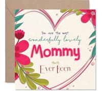 Mommy Mothers Day Card - The Most Wonderfully Lovely - Happy Birthday Card for Mommy from Son Daughter, 145mm Colourful Floral Design Birthday Greeting Cards