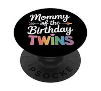 Mommy Birthday Twins Double Joy Twin Party Family Parent PopSockets Adhesive PopGrip