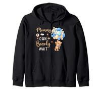 Mommy Can Bearly Wait Bear Gender Neutral Boy Baby Shower Zip Hoodie