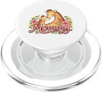Mommy Giraffe and Baby Floral Watercolor Art PopSockets PopGrip for MagSafe