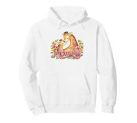 Mommy Giraffe and Baby Floral Watercolor Art Pullover Hoodie