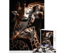 Mommy Giraffe with Baby Jigsaw Puzzles 1000 Pieces for Teenagers Boost Memory And Cognitive Function Calm Peaceful Leisure Activity (50X75cm)