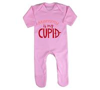 Mommy is My Cupid Statement Baby Romper Jumpsuit with feet, 3-6 Months, Pastel Pink