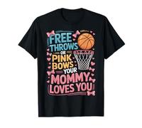 Mommy Loves You Pink Bows Basketball Players T-Shirt