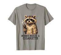 Mommy Needs A Cigarette Funny Mom Raccoon Smoking A Cigar T-Shirt