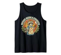 Mommy Needs A Cigarette Vintage Smoking Raccoon Tank Top