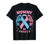 Mommy of Angels Pregnancy Miscarriage Child Loss Pink Blue T-Shirt