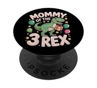 Mommy Of The 3Rex Toddler Birthday Dino Party PopSockets Adhesive PopGrip