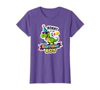 Mommy of The Birthday Boy Cool Dino Party T-Shirt, Women, Purple Heather, 3XL