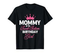 Mommy of the Sweet Sixteen Birthday Girl 16th Pink Crown T-Shirt