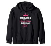 Mommy of the Sweet Sixteen Birthday Girl 16th Pink Crown Zip Hoodie
